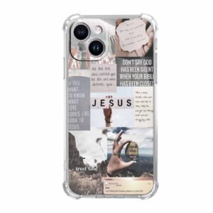 Amazon Nsyosio Jesus Quotes Case For IPhone 15 Christian Bible Verse Saying Collage Unique Soft TPU Bumper Case Compatible With IPhone 15 Cell Phones Accessories