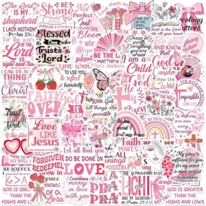 Amazon Pink Bible Verse Christian Stickers Thrist 50PCS Inspirational Jesus Phrase Stickers For Water Bottle Laptop Phone Guitar Luggage Religious Bible Quotes Sticker For Adults Teens Faith Based Gifts Electronics