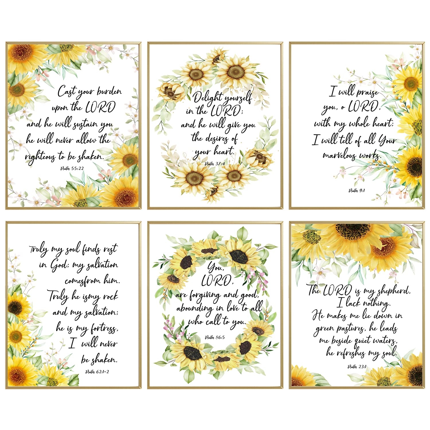Amazon Positive Inspirational Motivational Bible Quotes Bible Verses Wall Decor Scripture Wall Art Print Christian Wall Decor Posters Religious Gifts For Women Sunflower Wall Decor For Girls Bedroom Posters Prints