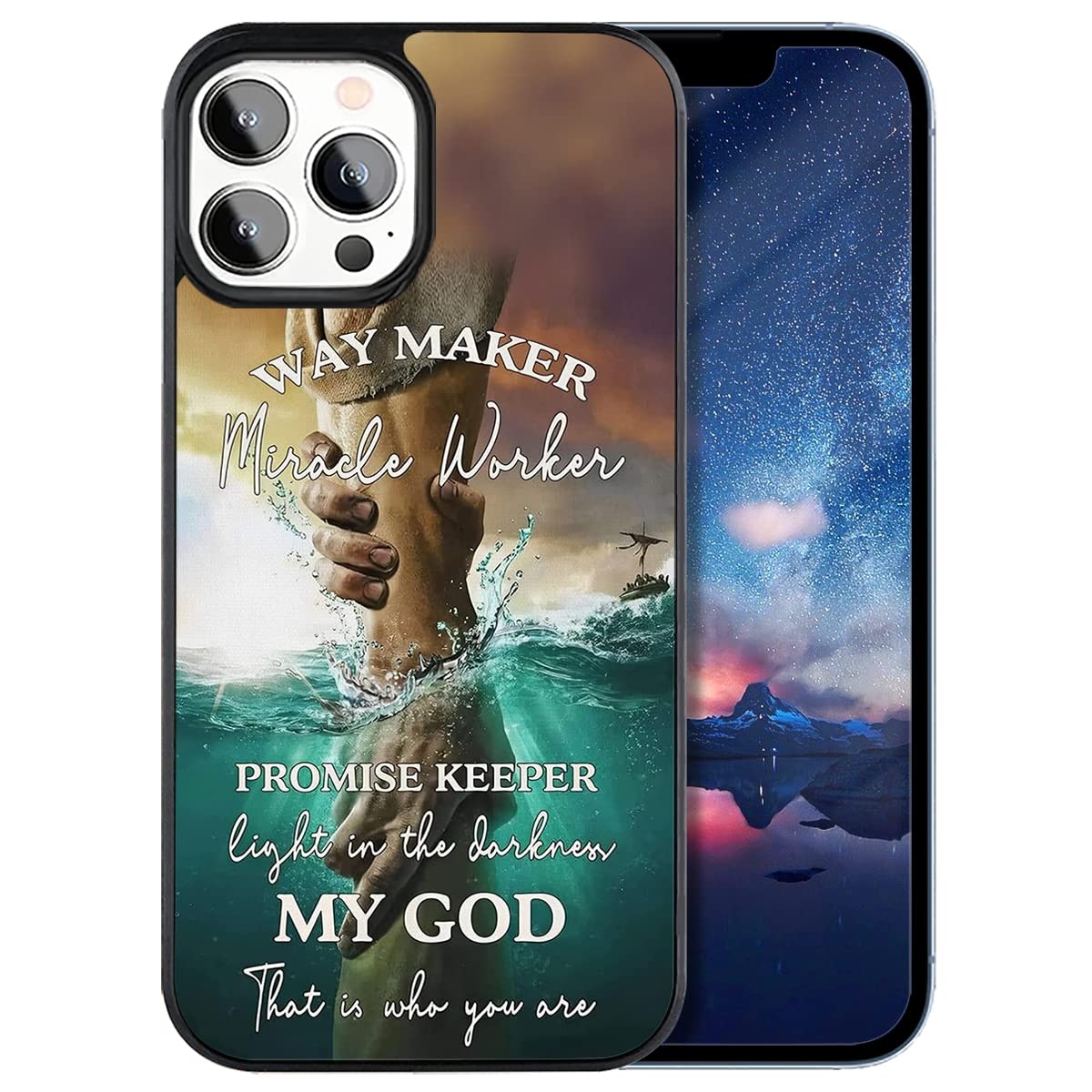 Amazon Promise Keeper Way Maker Miracle Worker My God Bible Verse Inspirational Quotes Phone Case For IPhone 16 15 14 13 12 11 Pro Max Galaxy S25 S24 S23 S22 S21 FE