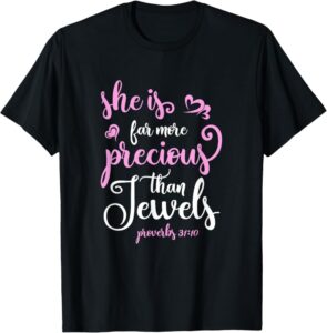 Amazon Proverbs 31 Woman Christian Bible Verse Quote Scripture T Shirt Clothing Shoes Jewelry