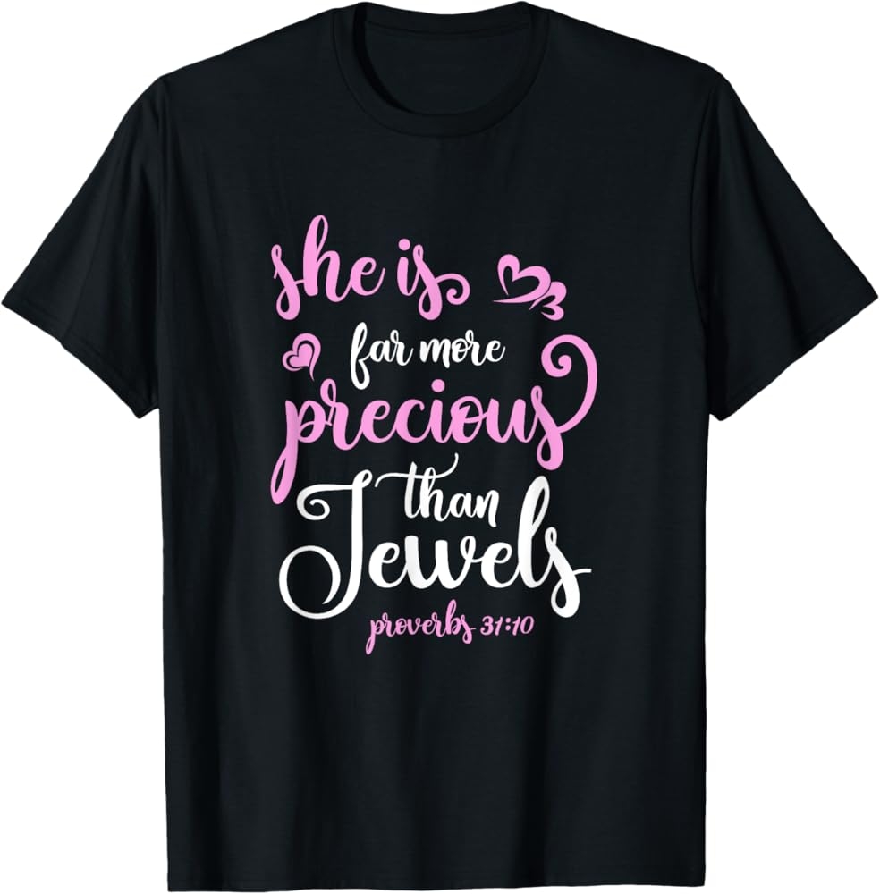 Amazon Proverbs 31 Woman Christian Bible Verse Quote Scripture T Shirt Clothing Shoes Jewelry