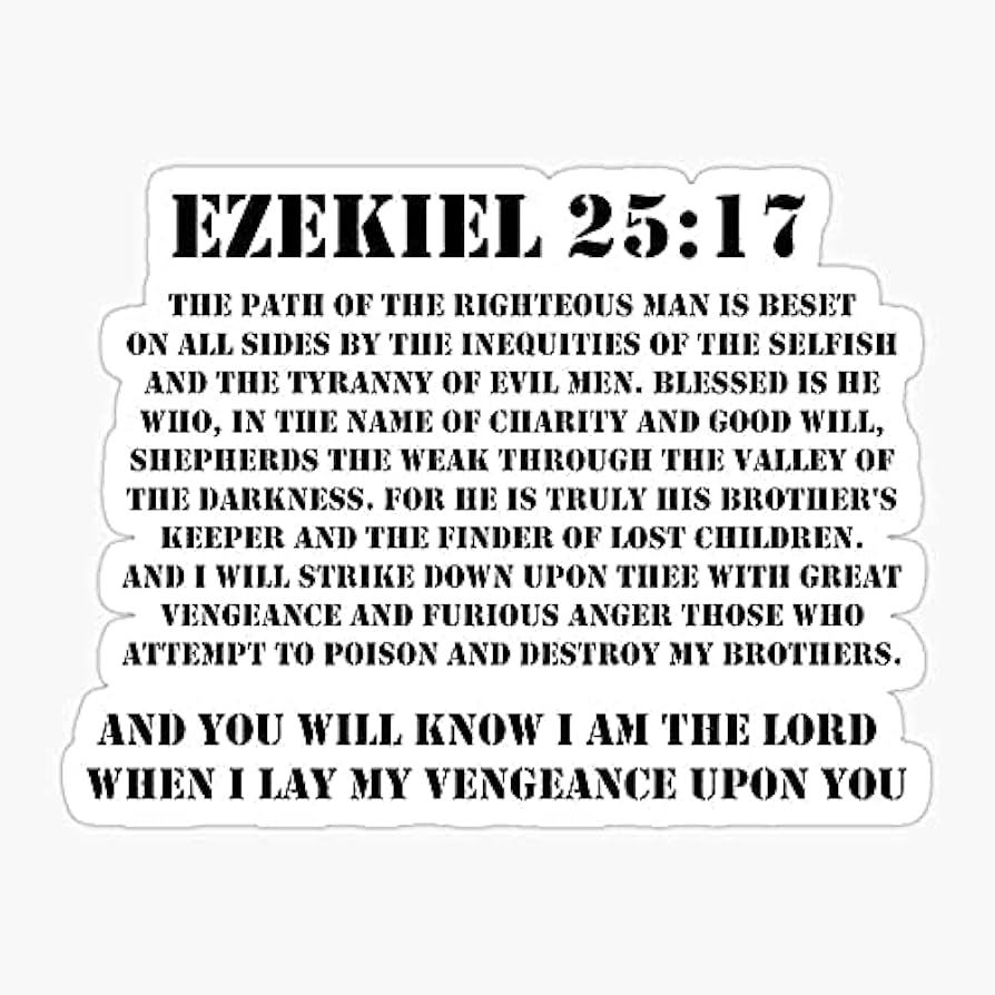 Amazon Pulp Fiction Ezekiel 25 17 Sticker Decal Vinyl Peel And Stick To Any Smooth Surface