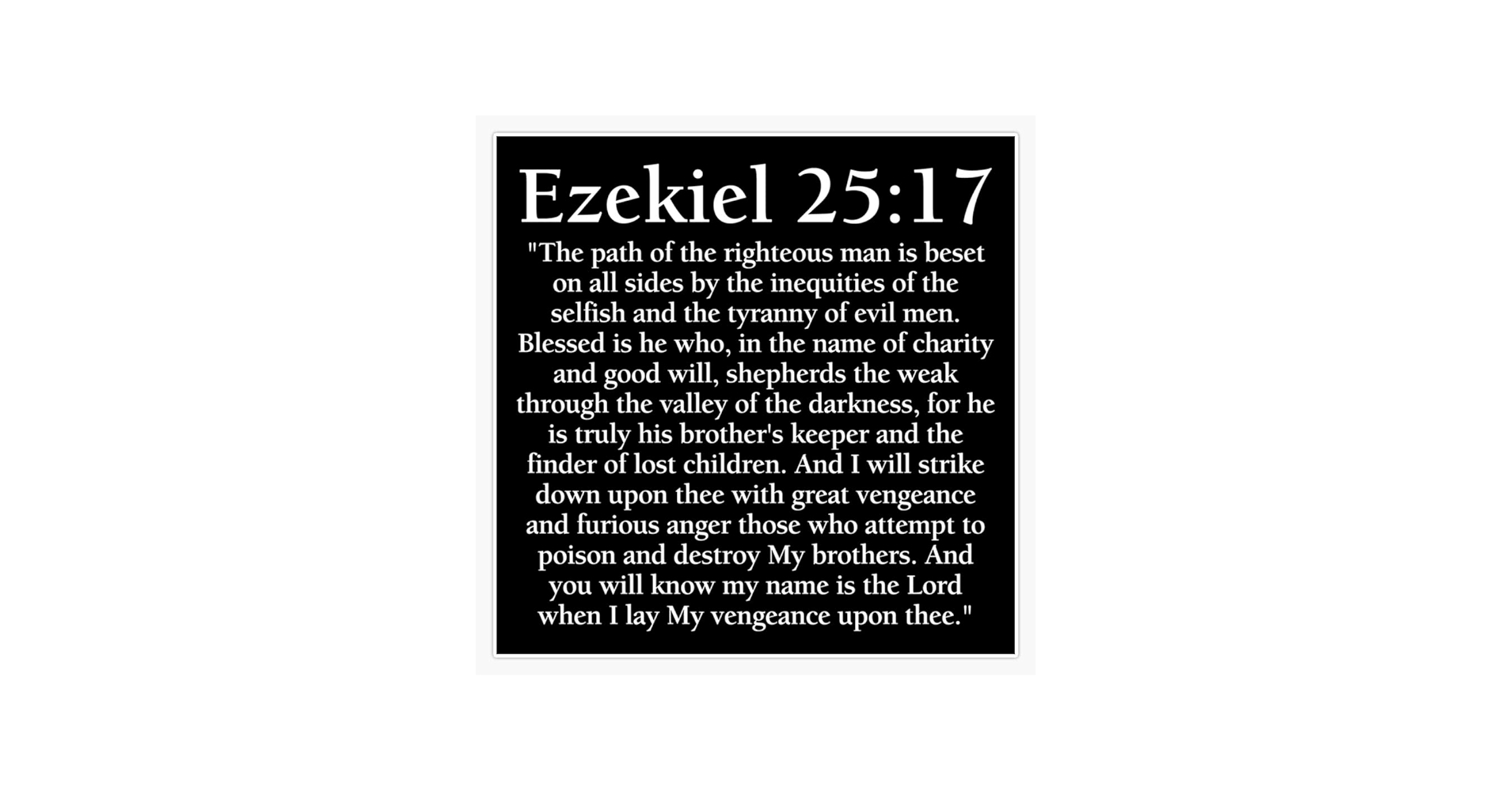Amazon Pulp Fiction Movie Version Ezekiel 25 17 Full Passage Sticker Vinyl Bumper Sticker 6 Mil Thick Size 5