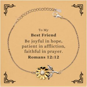 Amazon Romans 12 12 Be Joyful In Hope Best Friend Bible Verse Gift Christian Sunflower Bracelet With Bible Quote Card Christmas Faith Gift For Best Friend Clothing Shoes Jewelry