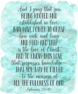 Amazon Rooted And Established In Love Ephesians 3 17 19 Catholic Prayer Bible Verse Print Nursery Decor Posters Prints
