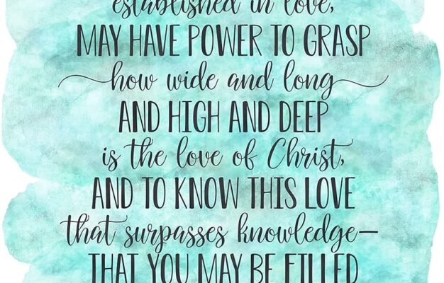Amazon Rooted And Established In Love Ephesians 3 17 19 Catholic Prayer Bible Verse Print Nursery Decor Posters Prints