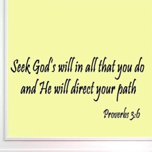 Amazon Seek God s Will In All That You Do Provers 3 6 Bible Verse Wall Quote Scripture Christian Vinyl Wall Art Quote Sports Outdoors