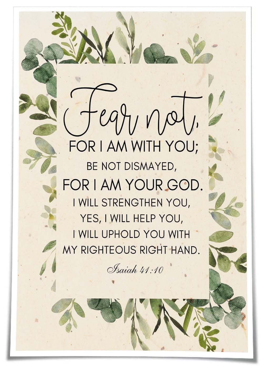 Amazon Shesinee Isaiah 41 10 Fear Not Poster Scripture Wall Art Bible Verse Quotes Wall Decor Religious Posters Art Prints Giclee Print Picture Canvas 12 00 x18 00 Unframed Posters Prints