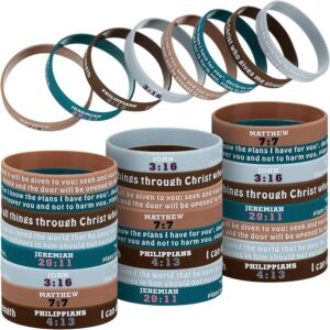 Amazon Sinmoe 32 Pcs Bible Verse Bracelets Christian Bible Scripture Bracelets Religious Silicone Scripture Verses Wristbands Rubber Inspirational Faith Hope Belief Spiritual Wristbands For Men Women Home Kitchen