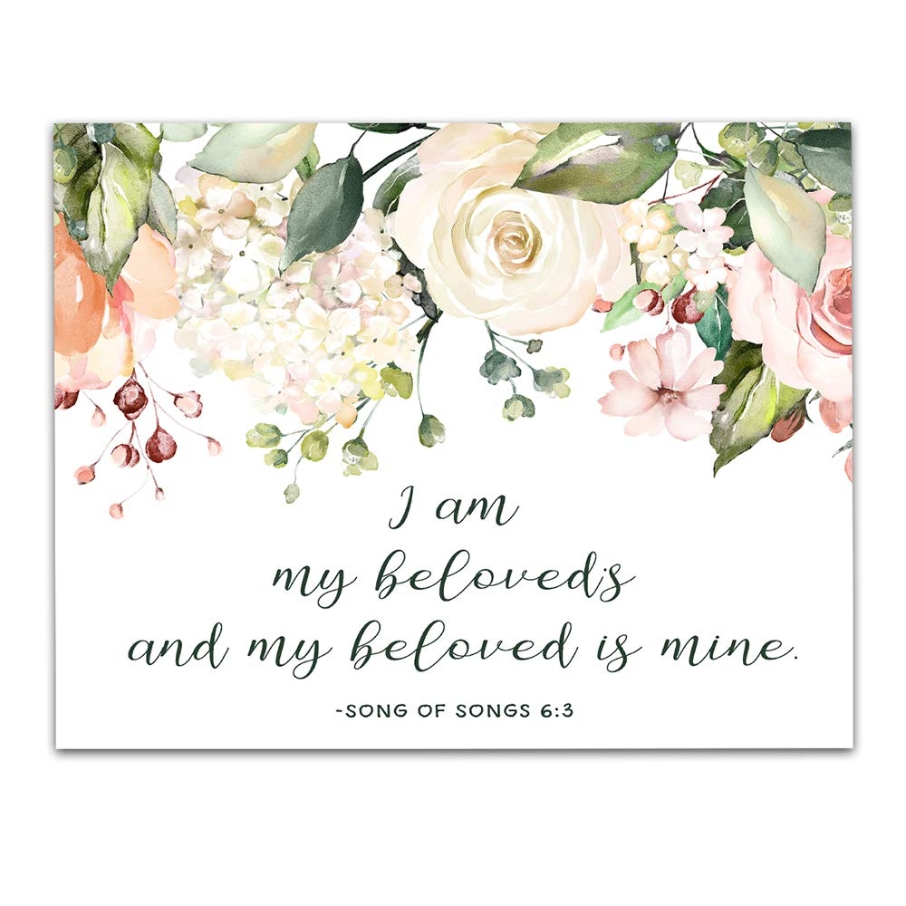 Amazon Song Of Songs 6 3 I Am My Beloved s And My Beloved Is Mine Bouquet Of Beautiful Roses Bible Quotes About Marriage Unframed 11 X 14 Watercolor Print Christian Love Gift Posters