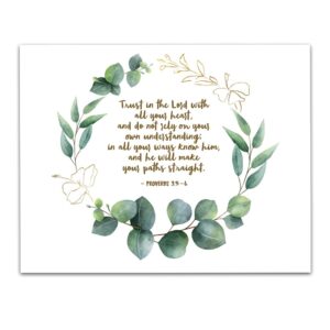 Amazon Soul Sunshine Proverbs 3 5 Bible Quote Wall Art Christian Art Print Christian Gifts For Women Religious Verses Desk Decor Bible Verses Office Wall Decor Catholic Art Wall Decor 11x14 In