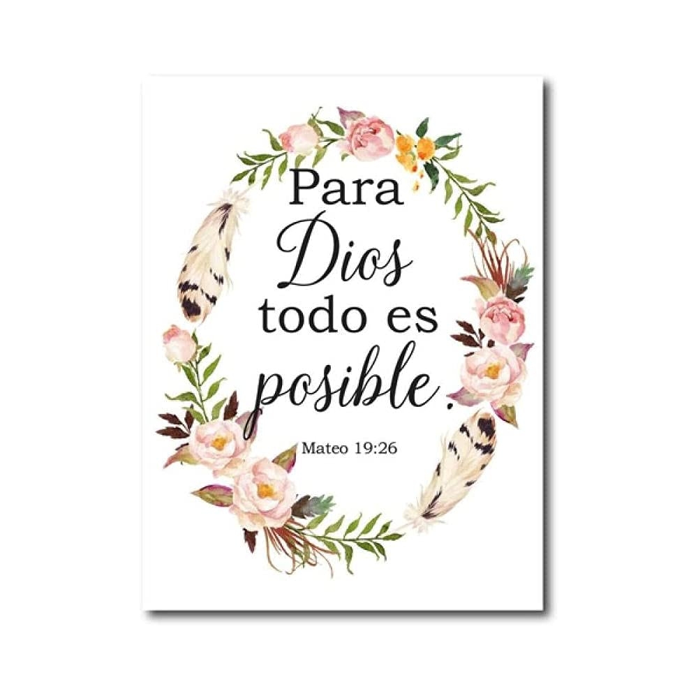 Amazon Spanish Bible Verse Quotes Prints God Christian Wall Art Nordic Nursery Decor Scandinavian Canvas Wall Paintings Flower Poster Home Decor Wall Picture Cuadros De Pared De Sala Unframed Posters Prints