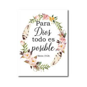 Amazon Spanish Bible Verse Quotes Prints God Christian Wall Art Nordic Nursery Decor Scandinavian Canvas Wall Paintings Flower Poster Home Decor Wall Picture Cuadros De Pared De Sala Unframed Posters Prints
