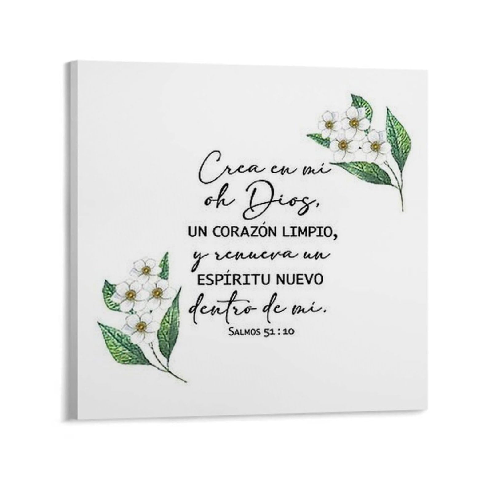 Amazon Spanish Bible Verse Salmos 51 10 Crea En Mi Oh Dios Un Coraz n Limpio Verso De La Biblia Spanish Poster 1 Canvas Poster Wall Art Decor Print Picture Paintings For Living