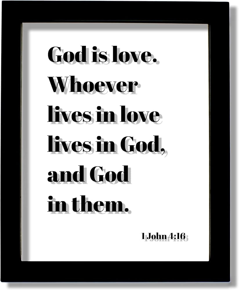 Amazon The Burnt Branch 1 John 4 16 God Is Love Whoever Lives In Love Lives In God And God In Them Floating Scripture Bible Verse Christian Religious Home Decor Black