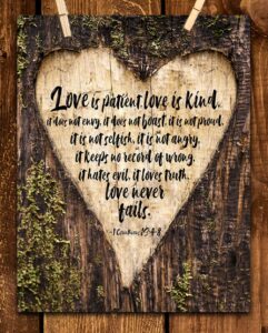 Amazon TJ Originals 1 Corinthians 13 Bible Quote Wall Art Christian Art Print Christian Gifts For Women Religious Verses Desk Decor Bible Verses Office Wall Decor Catholic Art Wall Decor 11x14 In