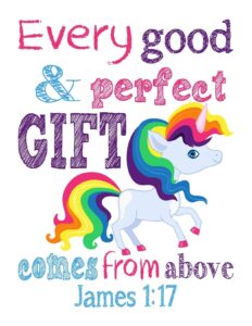 Amazon Unicorn Pony Christian Nursery Decor Set Of 4 Prints With Bible Verses Home Kitchen