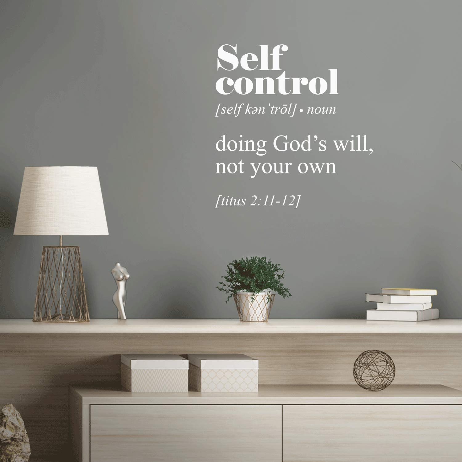 Amazon Vinyl Wall Art Decal Self Control Bible Definition 26 X 25 Modern Inspirational Religious Faith God Quote For Home Bedroom Office Workplace Church Decoration Sticker White Tools