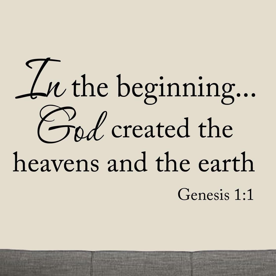 Amazon VWAQ In The Beginning God Created The Heavens And The Earth Genesis 1 1 Bible Decals Verses Quotes Scriptures Christian Wall Decor Stickers Tools Home Improvement