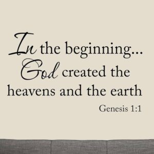 Amazon VWAQ In The Beginning God Created The Heavens And The Earth Genesis 1 1 Bible Decals Verses Quotes Scriptures Christian Wall Decor Stickers Tools Home Improvement