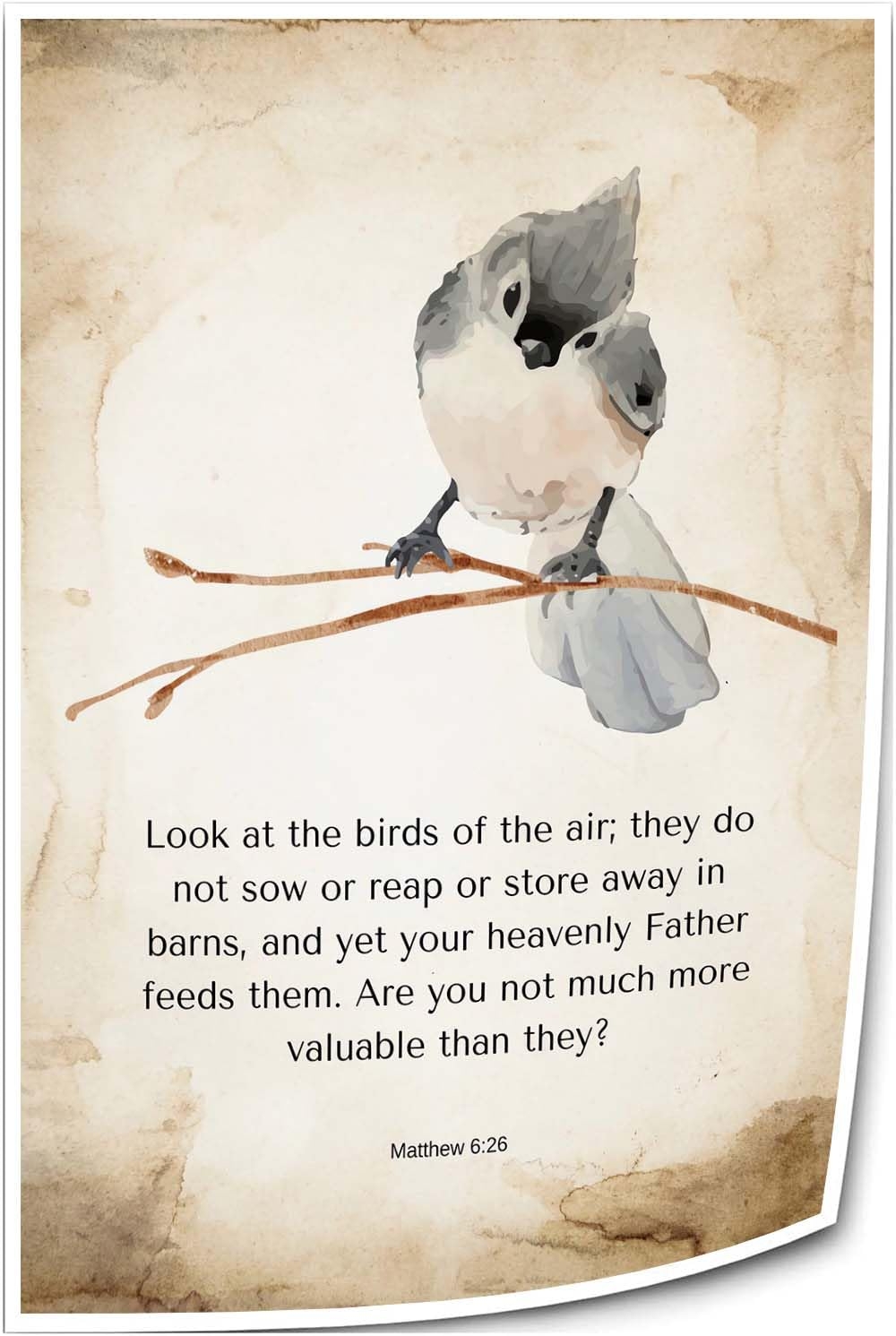 Amazon Wajizvl Matthew 6 26 Bible Verse Wall Art Look At The Birds Of The Air Wall Art Quote Posters Wall Canvases For Living Room Decor Hallway 24 00 X 36 00 Only Canvas Posters
