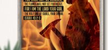 Amazon When You Walk Through The Fire Isaiah 43 2 3 Inspirational Firefighter Wall Decor Art Print With A Bible Verse Unframed Artwork Printed On Photograph Paper Posters Prints