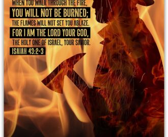 Amazon When You Walk Through The Fire Isaiah 43 2 3 Inspirational Firefighter Wall Decor Art Print With A Bible Verse Unframed Artwork Printed On Photograph Paper Posters Prints