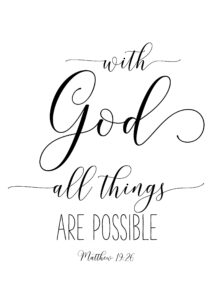 Amazon With God All Things Are Possible Matthew 19 26 Bible Verse Printable Wall Art Nursery Bible Quotes Posters Prints