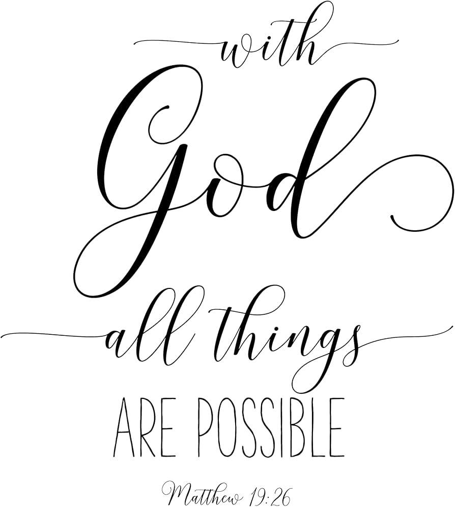 Amazon With God All Things Are Possible Matthew 19 26 Bible Verse Printable Wall Art Nursery Bible Quotes Posters Prints