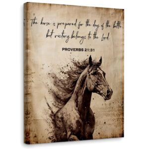 Amazon WODMIS Horse Picture Wall Decor Christian Bible Verse Framed Canvas Art The Horse Is Prepared For Battle 11x14 Wall Decor For Home Or Office Posters Prints
