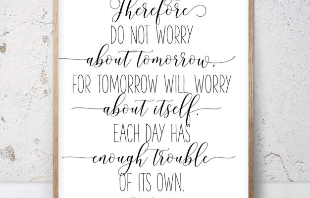 Amazon Wood Pallet Plaque With Frame Don t Worry About Tomorrow Matthew 6 34 Bible Verse Printable Wall Art Christian Gifts Religious Art Nursery Bible Quotes Scripture Print Quote Sign Posters Prints