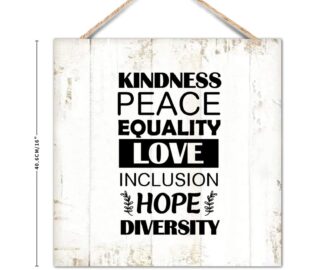 Amazon Wood Sign Bible Quotes Lgbt Theme Kindness Peace Equality Love Inclusion Hope Diversity Shabby Wall Hanging Wooden Plaque For Porch Living Room Farmhouse Kitchen Bedroom Decor 16x16in Home