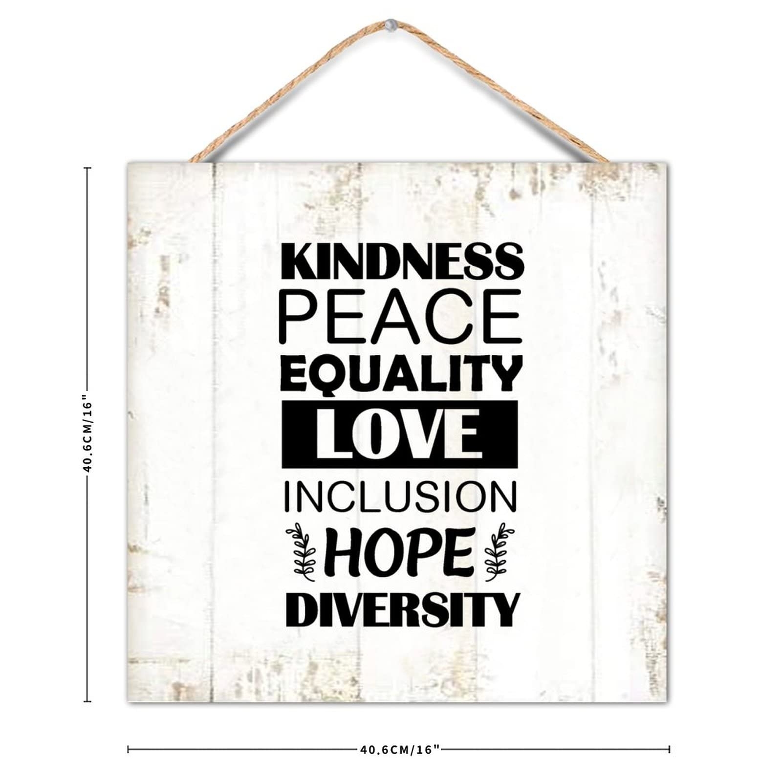 Amazon Wood Sign Bible Quotes Lgbt Theme Kindness Peace Equality Love Inclusion Hope Diversity Shabby Wall Hanging Wooden Plaque For Porch Living Room Farmhouse Kitchen Bedroom Decor 16x16in Home 