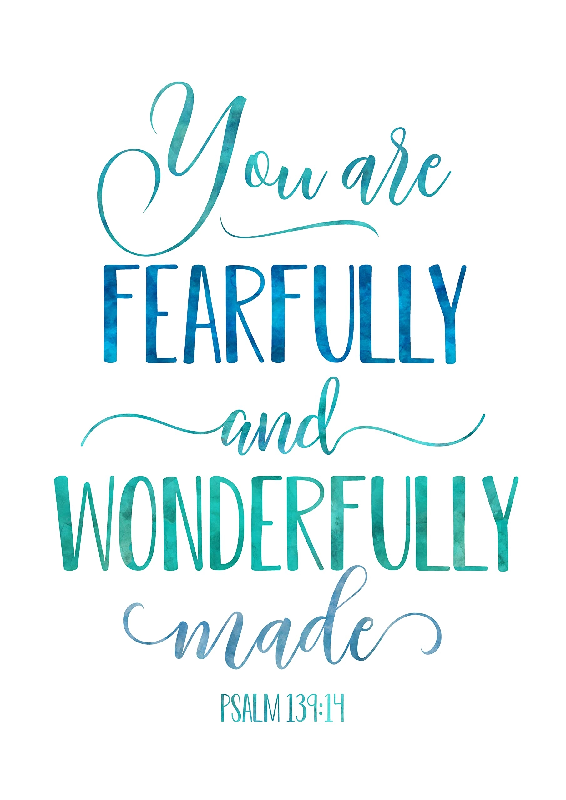 Amazon You Are Fearfully And Wonderfully Made Psalm 139 14 Bible Verse Printable Nursery Decor Posters Prints