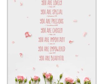 Amazon You Are Lovely Special Precious Christian Bible Quote Wall Art Unframed 11 X 14 Inspirational Pink Rose Flower Petals Photographic Print Makes A Great Gift For Family And Friends