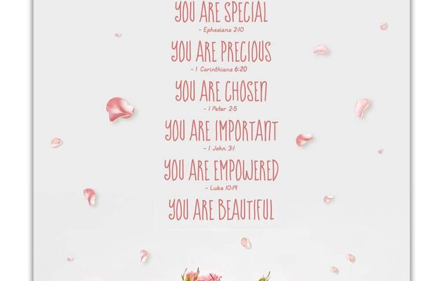 Amazon You Are Lovely Special Precious Christian Bible Quote Wall Art Unframed 11 X 14 Inspirational Pink Rose Flower Petals Photographic Print Makes A Great Gift For Family And Friends