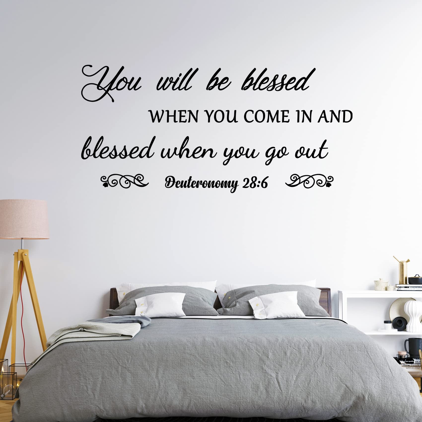 Amazon You Will Be Blessed When You Come In And Blessed When You Go Out Deuteronomy 28 6 Quote Wall Decal Living Room Prayer Sticker Quote Bible Religious Scripture Wall Art Sticker 
