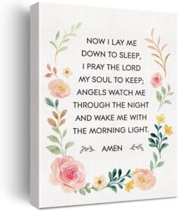 Amazon Youpinnong Motivational Christian Prayer Canvas Bedtime Prayer Canvas Wall Art Print Scripture Bible Verse Painting Home Wall Decor UnFramed Baptism Gift24x36inch Posters Prints