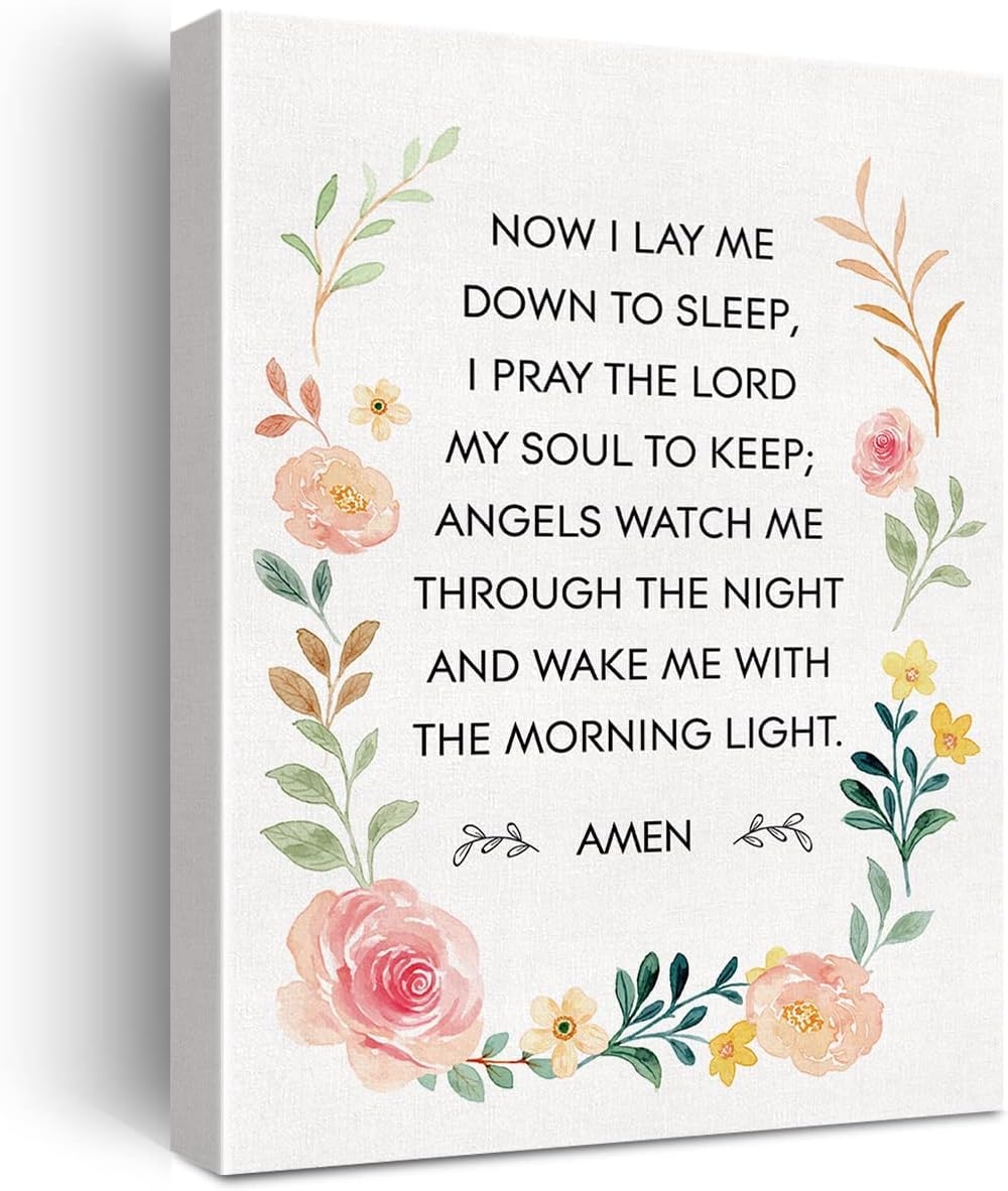 Amazon Youpinnong Motivational Christian Prayer Canvas Bedtime Prayer Canvas Wall Art Print Scripture Bible Verse Painting Home Wall Decor UnFramed Baptism Gift24x36inch Posters Prints