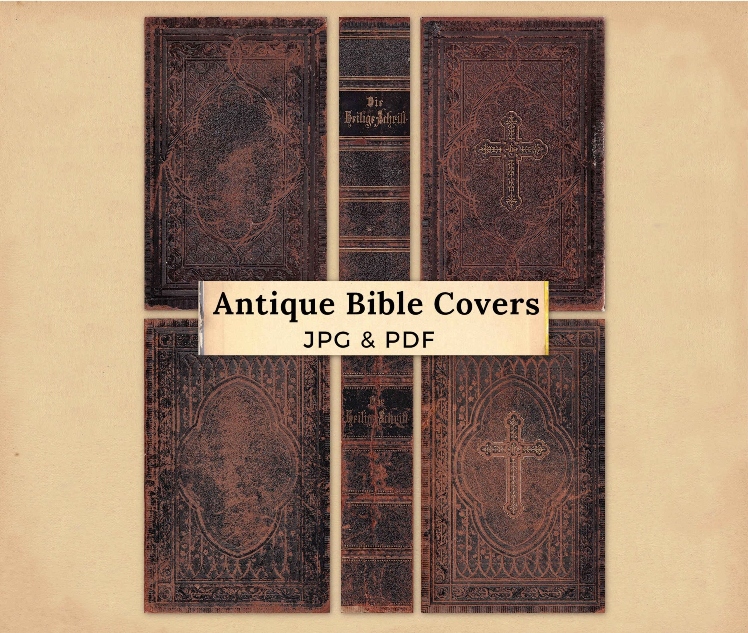 Antique Bible Covers Printable Old Book Covers Digital Holy Bible Book Cover JPG Vintage Bible Download Etsy Finland
