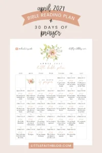 April 2021 Bible Reading Plan 30 Days Of Prayer Little Faith Blog