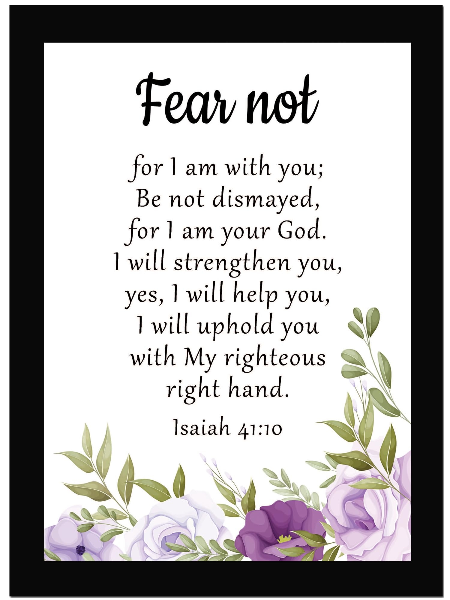 AR Creative Fear Not Bible Verse Wall Photo Framed Wall Poster Bible Quotes Print With Frame Home Bible Quotes Poster 13 6 Inch X 10 2 Inch multicolor Amazon ae Home