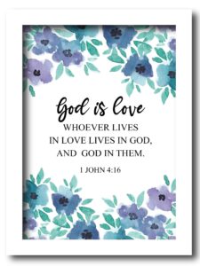 AR Creative God Is Love Bible Verse Wall Photo Framed Wall Poster Bible Quotes Print With Frame Home 13 6 Inch X 10 2 Inch Multicolor White Frame Amazon in Home Kitchen