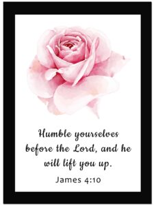 AR Creative Humble Yourself Bible Verse Wall Photo Framed Wall Poster Bible Quotes Print With Frame Home Office Decor Bible Quotes Poster 13 6 Inch X 10 2 Inch Amazon in Home Kitchen