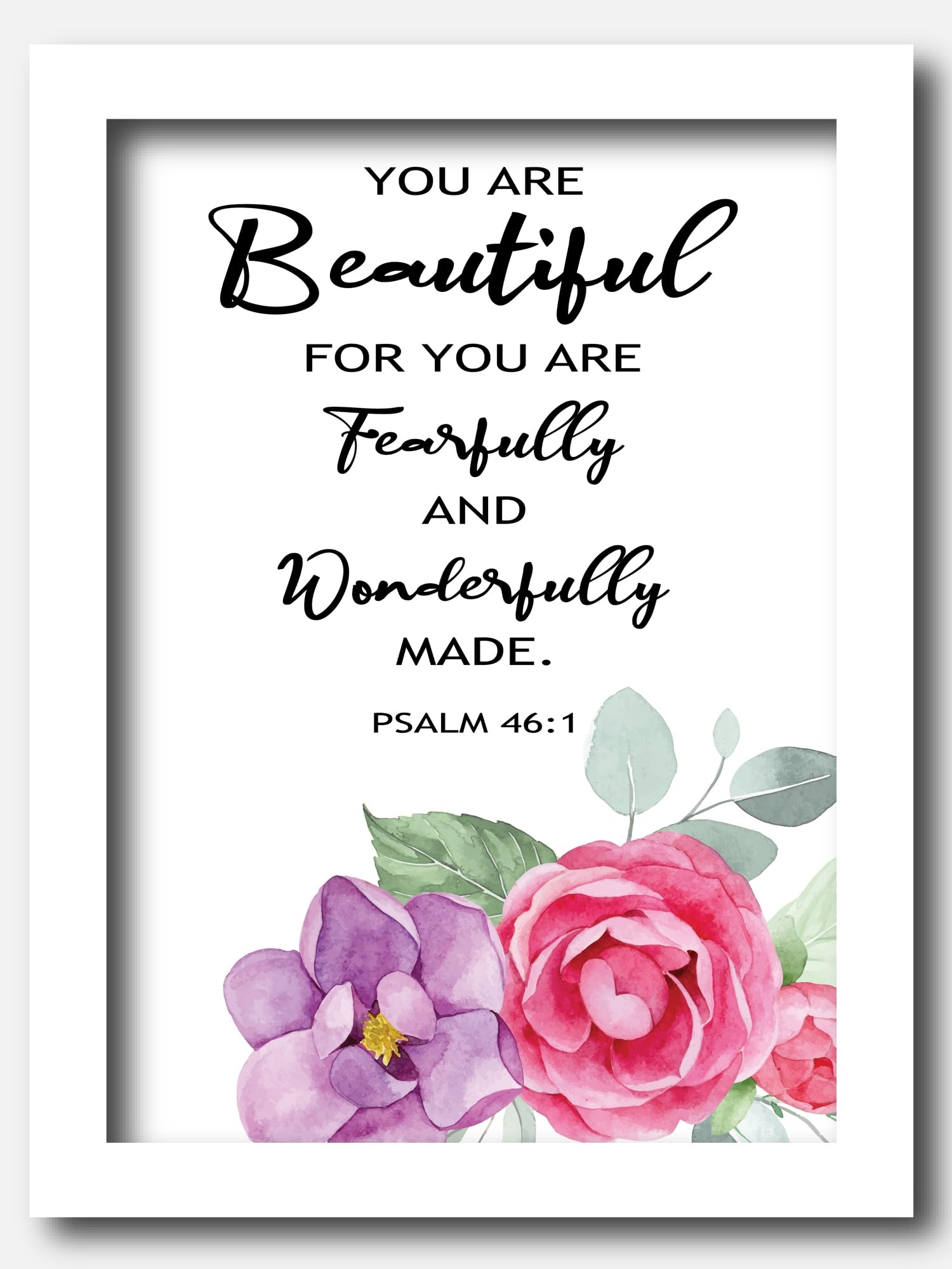 AR Creative You Are Beautiful Bible Verse Wall Photo Framed Wall Poster Bible Quotes Print With Frame Home 13 6 Inch X 10 2 Inch Multicolor White Frame Amazon in Home Kitchen