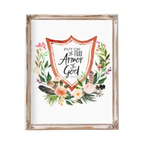 Armor Of God Scripture Art Floral Bible Verse Print digital Download Etsy