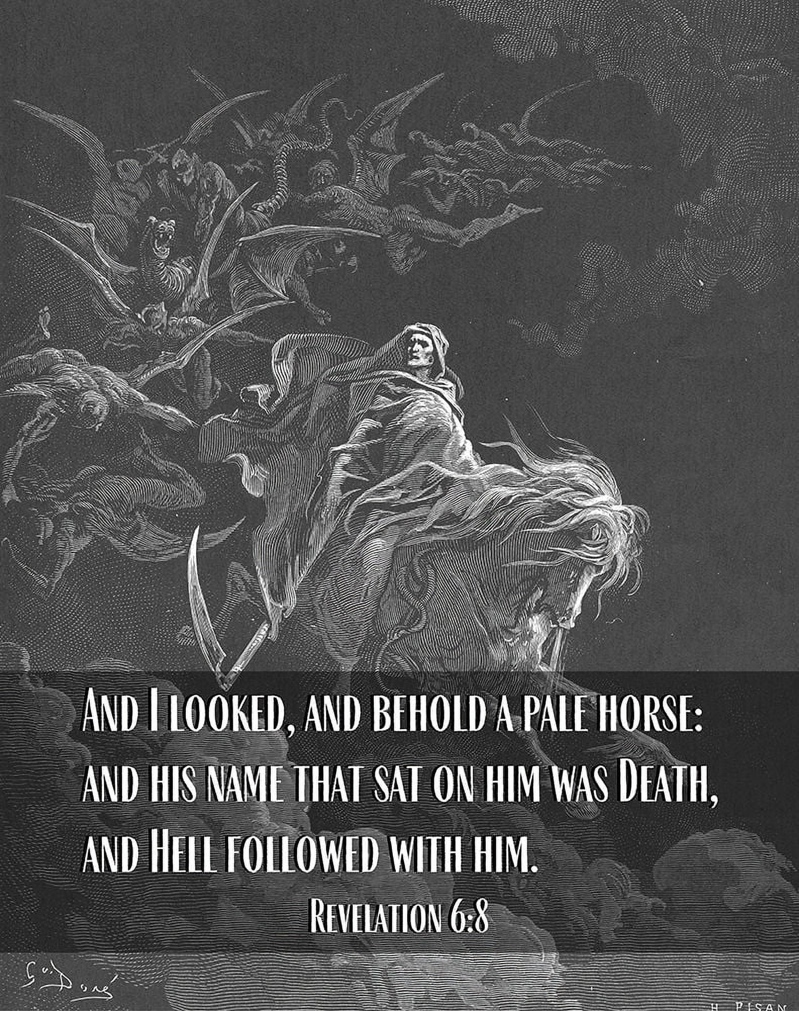 ArtsyQuotes 15x18 Black Modern Framed Museum Art Print Titled Bible Verse Quote Revelation 6 8 Gustave Dore Death On A Pale Horse Walmart Business Supplies