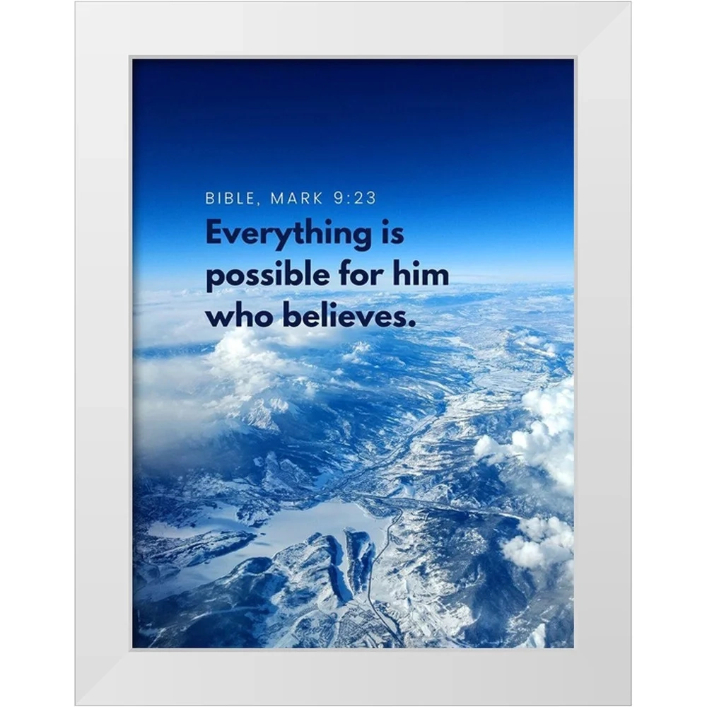 ArtsyQuotes 25x32 White Modern Wood Framed Museum Art Print Titled Bible Verse Quote Mark 9 23 Walmart