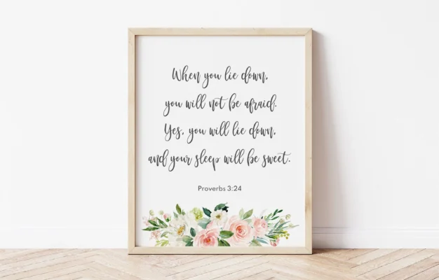Baby Girl Nursery Bible Verses Christian Nursery Bible Print Nursery Floral Prints Christian Baby Gift Nursery Art When You Lie Down Etsy
